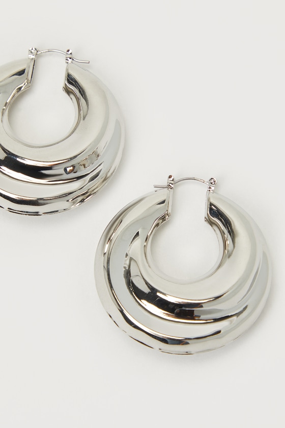 Toni Hinged Hoops - Small Silver | JENNY BIRD