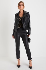 Daily Driver Black Coated High-Rise Skinny Jeans