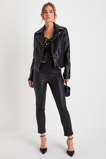 Daily Driver Black Coated High Rise Skinny Jeans 1