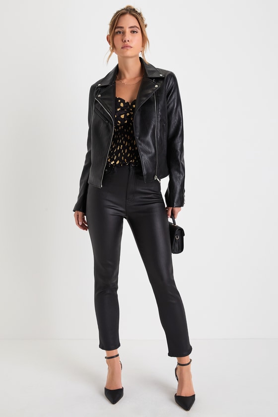 Daily Driver Black Coated High Rise Skinny Jeans 1