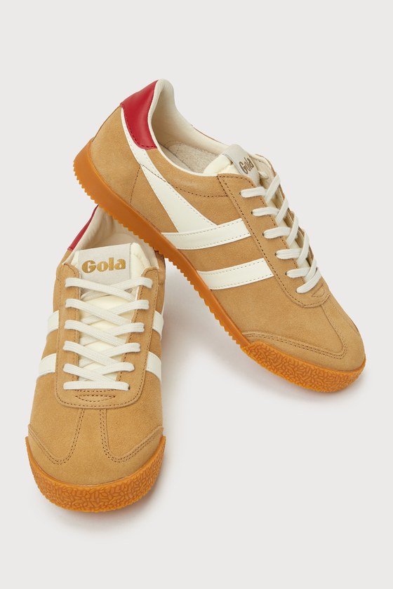 Elan Caramel Color Block Suede Leather Sneakers - thumbnail 4