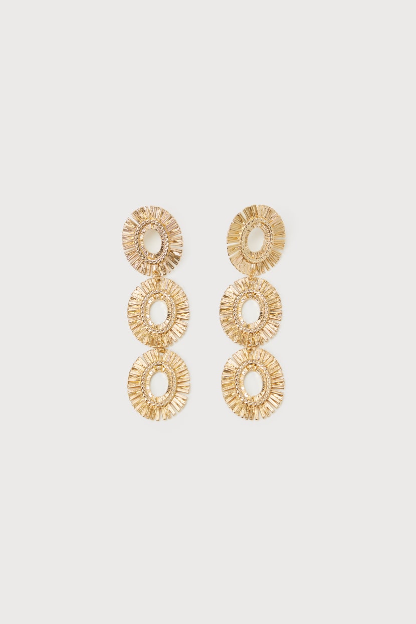 Burst of Brilliance Gold Drop Earrings
