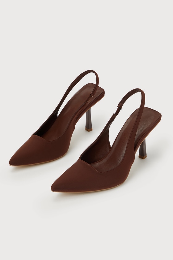 Pointy Flat Slingback Brown main image 1