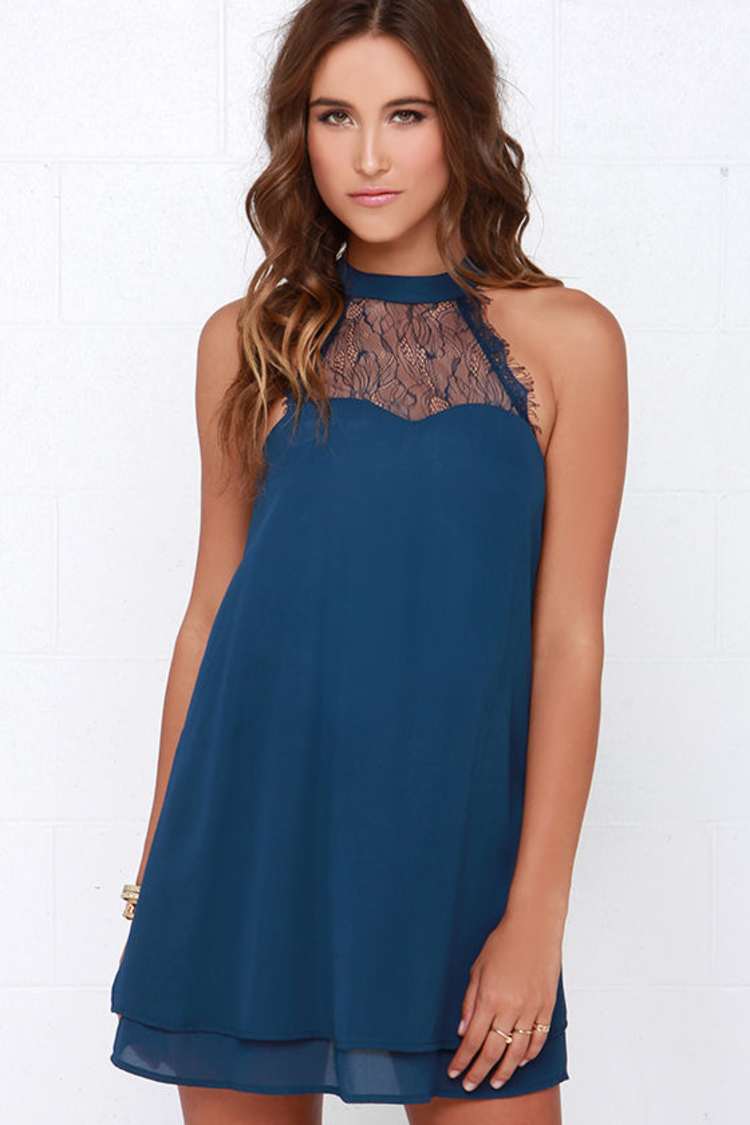 Navy Blue Dress - Trapeze Dress - Sexy Dress - $46.00 - Lulus