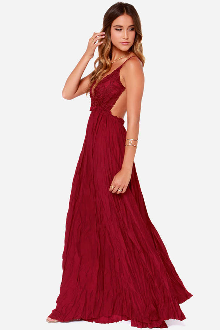 strapless open back dress Tulle & Satin Jewel Red Beading Mermaid Evening Dress – Sassymyprom main image 0