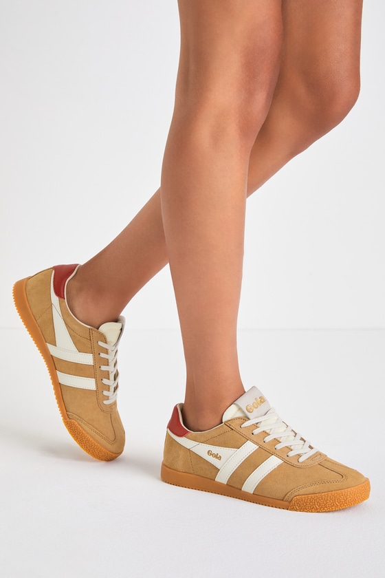 Elan Caramel Color Block Suede Leather Sneakers - thumbnail 2