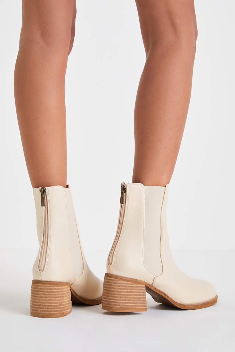 Karlach Light Nude Low Heel Ankle Booties