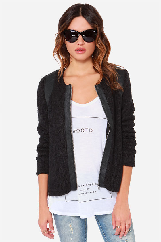 black sweater jacket