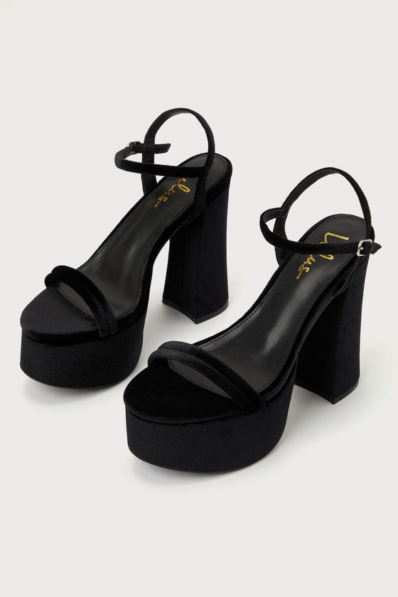 Womens Jimmy Choo black Heloise 120 Velvet Platform Sandals | Harrods #  {CountryCode}
