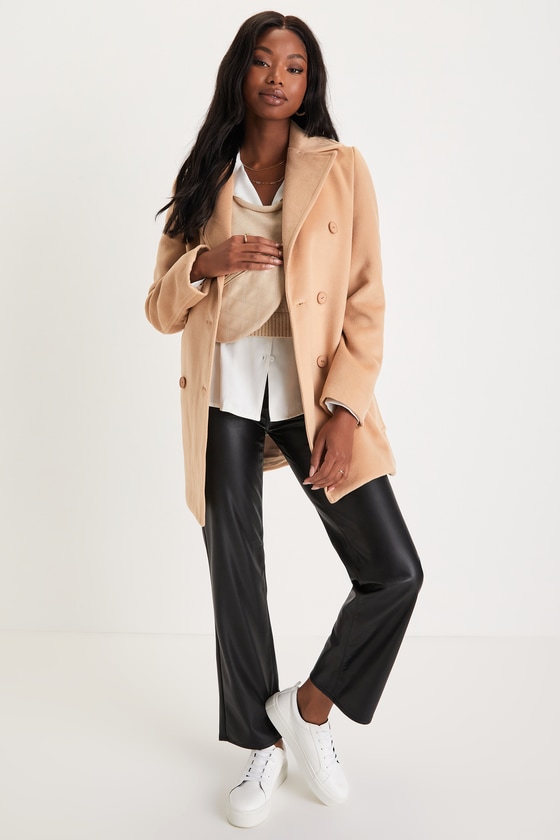 Chic Tan Coat - Double-Breasted Coat - Longline Coat - Lulus