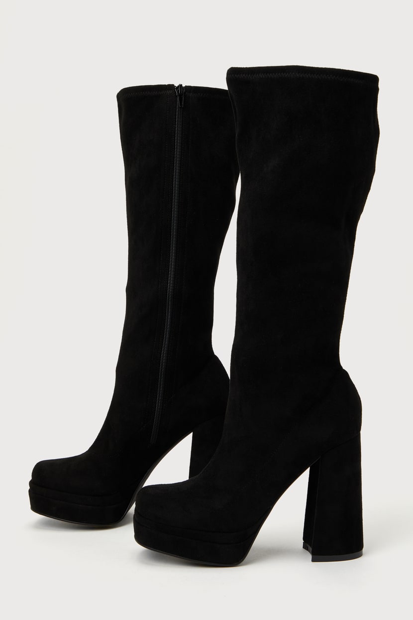 long black platform boots