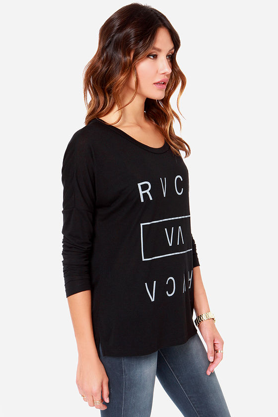 RVCA Higher End - Long Sleeve Top - Black Shirt - $32.00