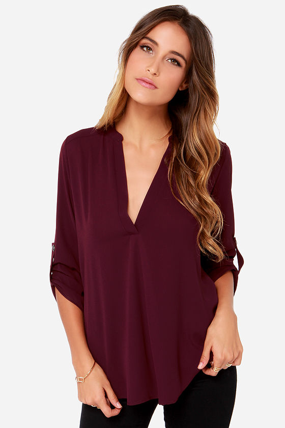 V-sionary Burgundy Top 1
