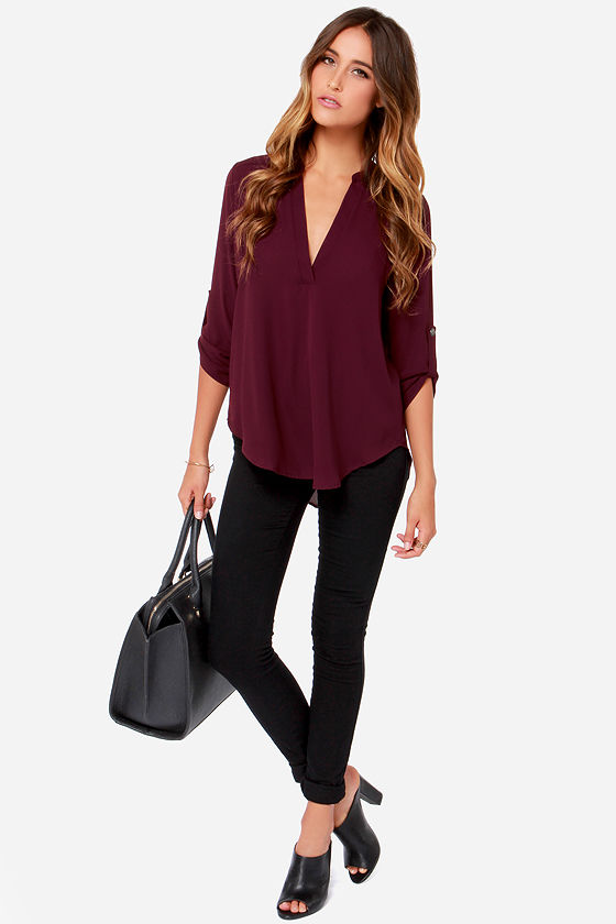 V-sionary Burgundy Top 2