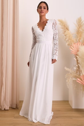 knee length dresses for ladies Tan Crochet Maxi Dress with Open Back and Long Sleeves main image 1