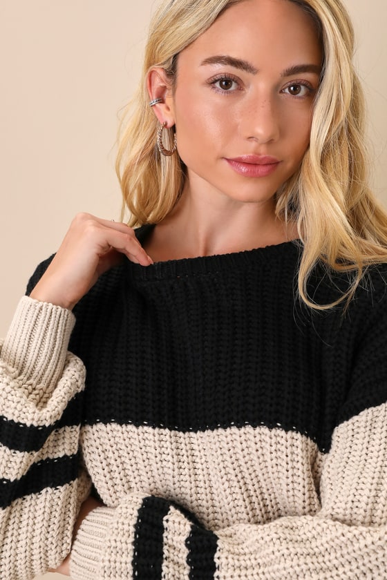 Z Supply Lyndon Sweater - Color Block Sweater - Beige