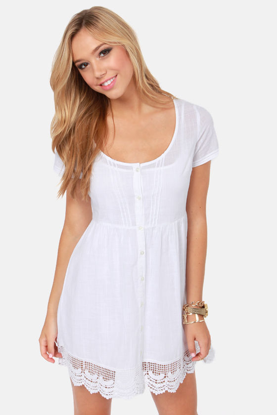 Volcom Little Dove Dress - White Dress - $55.00 - Lulus