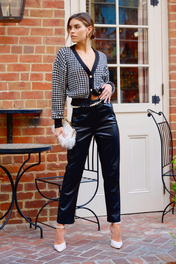Hit Your Mark Black Vegan Leather Straight Leg Pants