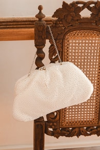 Glowing Glamour White Pearl Oversized Clutch