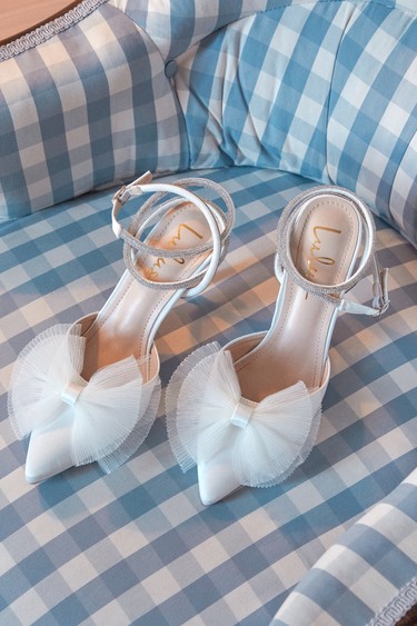 Bow White Wide Pumps Bow Detail Block Heel Slingback Court Shoes