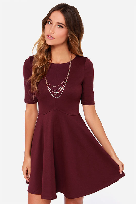 angel in disguise burgundy lace skater dress