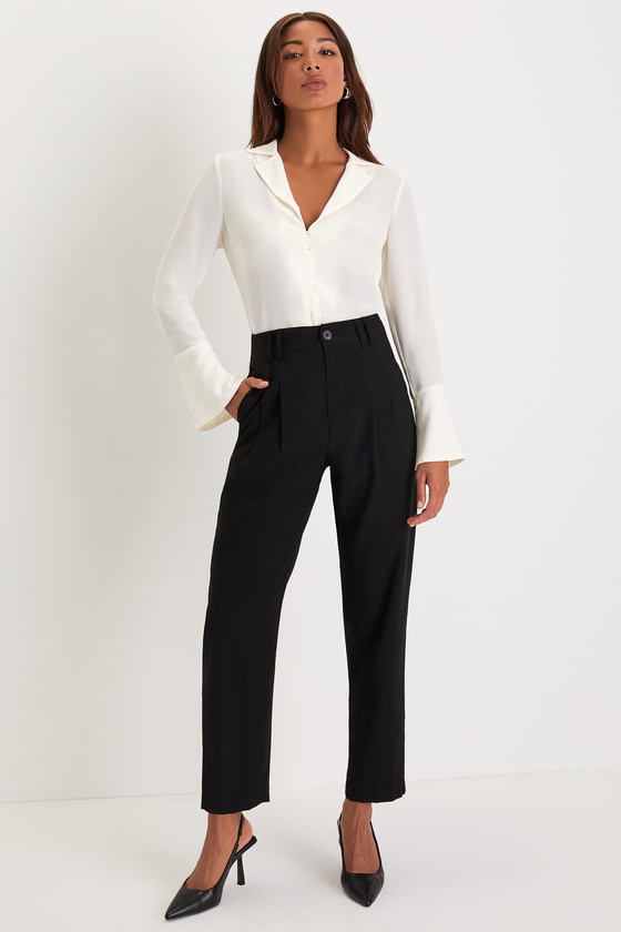 Ivory Collared Top - Long Sleeve Top - Chic Button-Up Top - Lulus