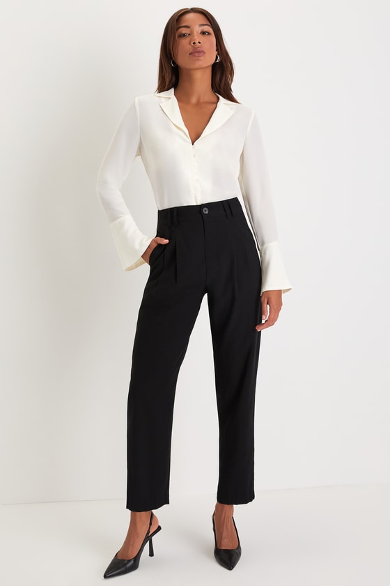 Sophisticated Presence Ivory Collared Long Sleeve Button-Up Top 4