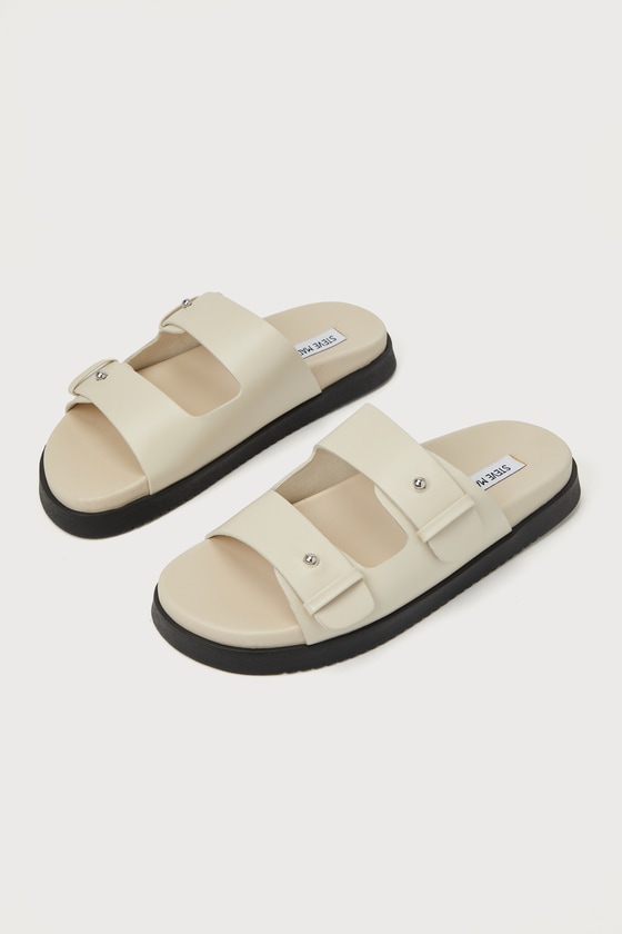 Mariel Bone Leather Studded Flatform Slide Sandals 2