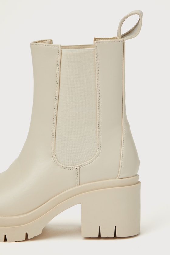 Lulus Mabley Beige Chelsea Ankle Boots In Beige