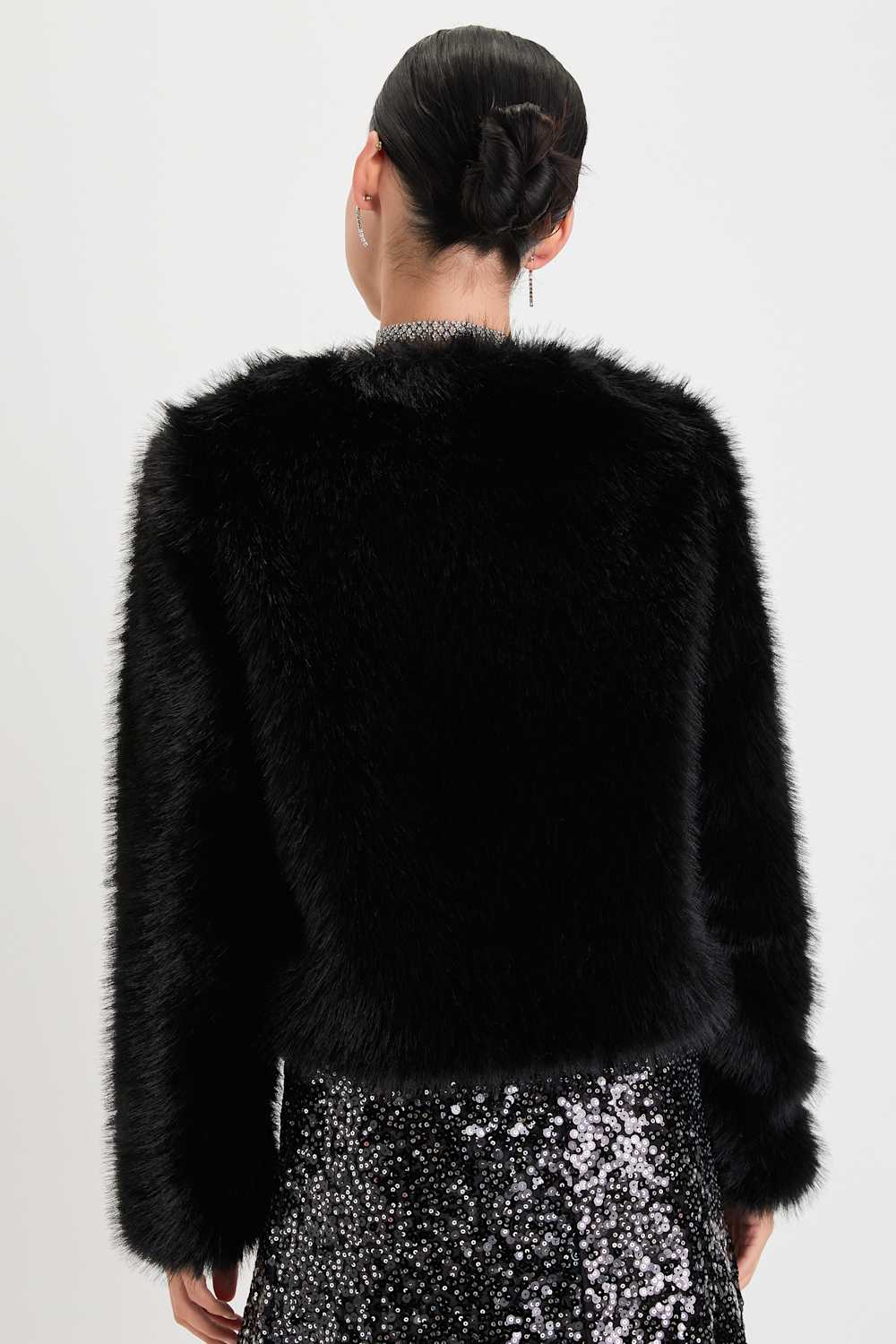 Glam Attitude Black Faux Fur Jacket