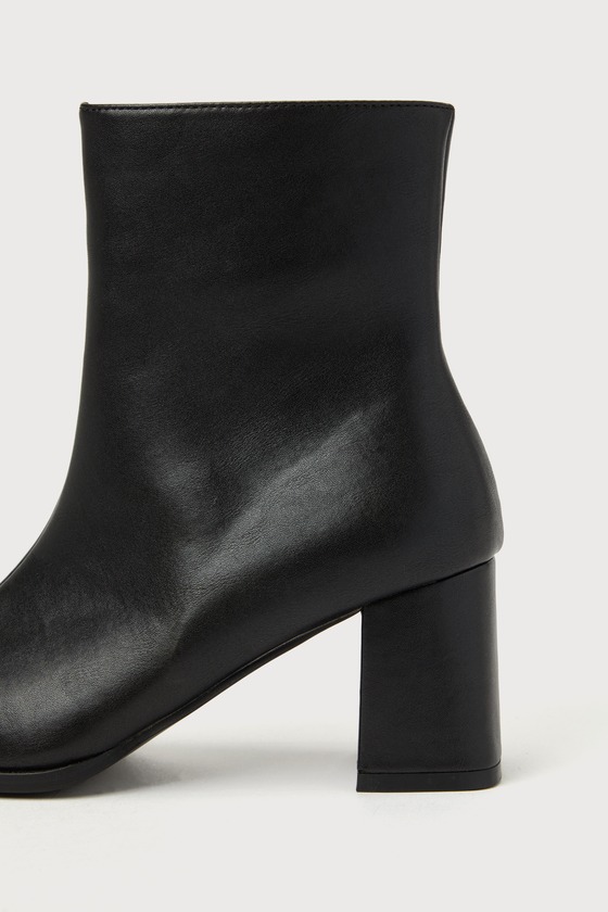 Ariyah Black Low Heel Ankle Booties 5