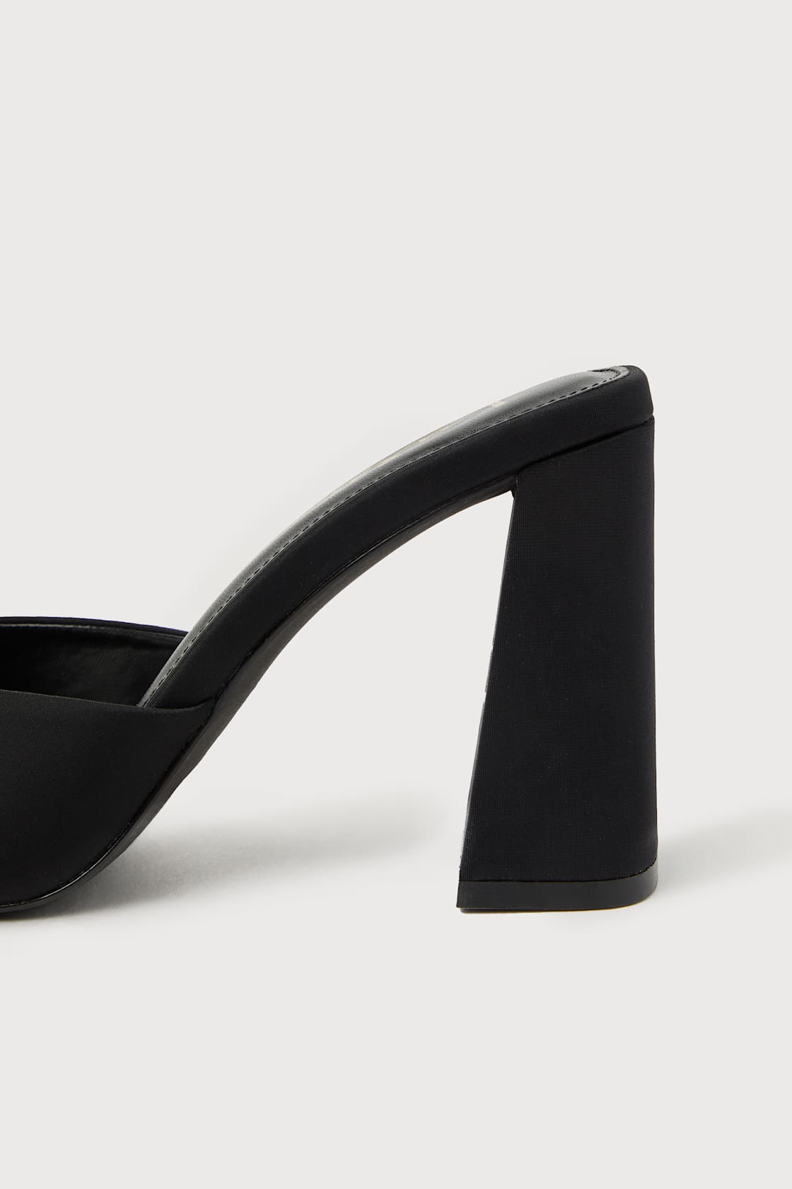Preslie Black Satin High Heel Slide Sandals