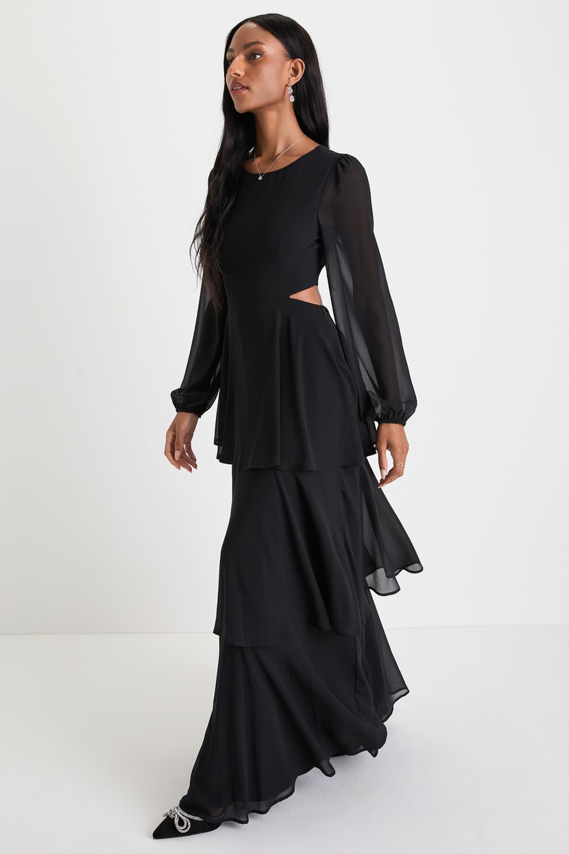knee length dresses for ladies Mathilde Solid Tiered Maxi Dress