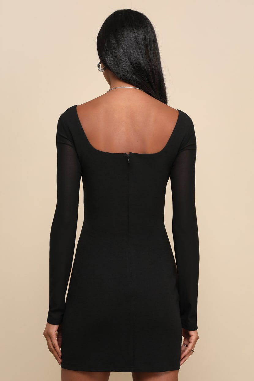 black classic garden long sleeve mini dress Simply Amazing Long Bell Sleeve Mini Dress main image 1