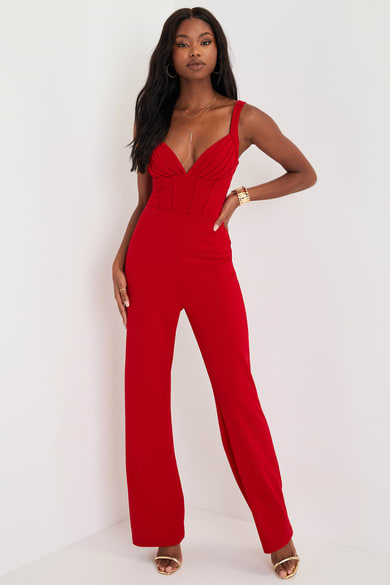 Red Jumpsuits for Women - Lulus