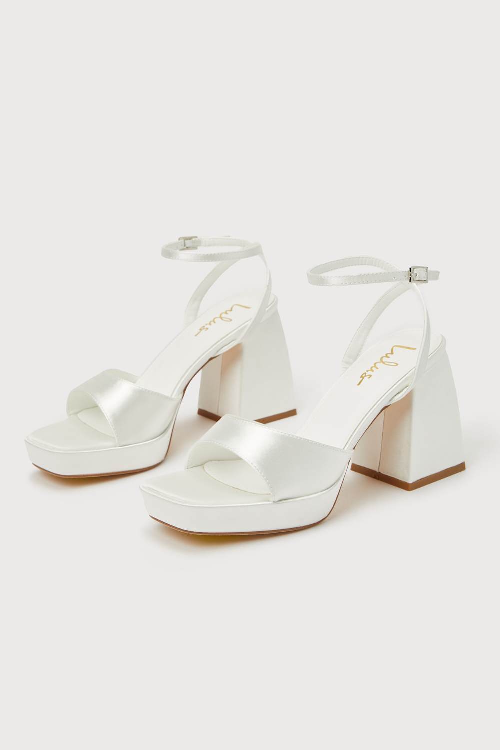 Shirine Ivory Platform Ankle Strap Heels