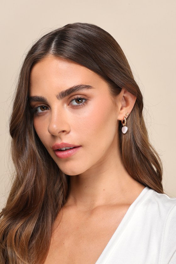 Gold Hoop Earrings Set - Small Charm Hoops - Gold Huggie Hoop Set - Lulus
