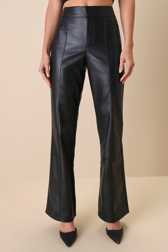 パンツ NKNIT vegan leather high-rise pants NKNIT vegan leather high-rise pants
