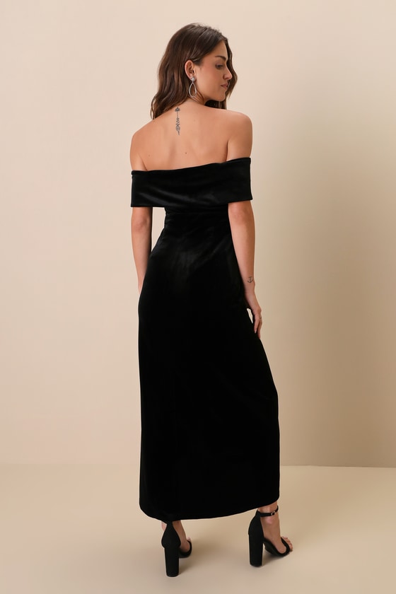 Black Velvet Maxi - Velvet Maxi Dress - OTS Maxi Dress - Image 3