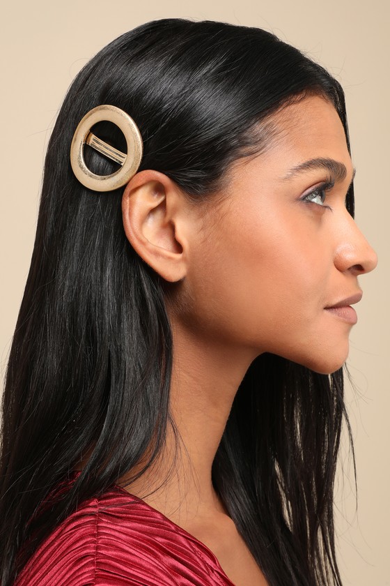 Gold Hair Clip Gold Circle Hair Clip Gold Hair Barrette Lulus