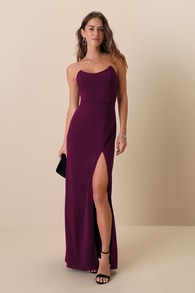 Sensational Beauty Plum Purple Strapless Maxi Dress 5
