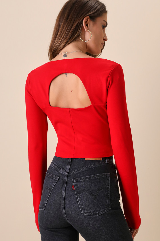 LOVE Sculpt Long Sleeve Top - Red