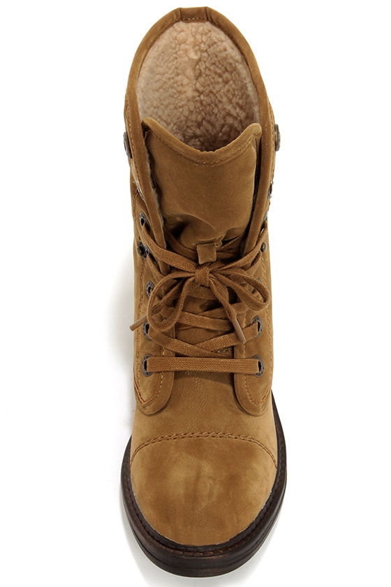 Cute Brown Boots - Suede Boots - Shearling Boots - $59.00