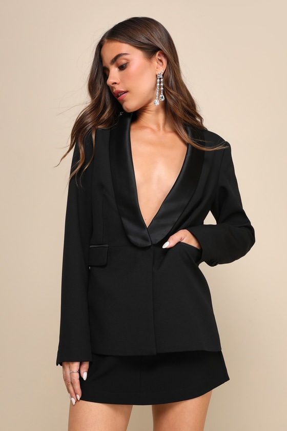 Lulus Chic Promise Black Button-front Blazer