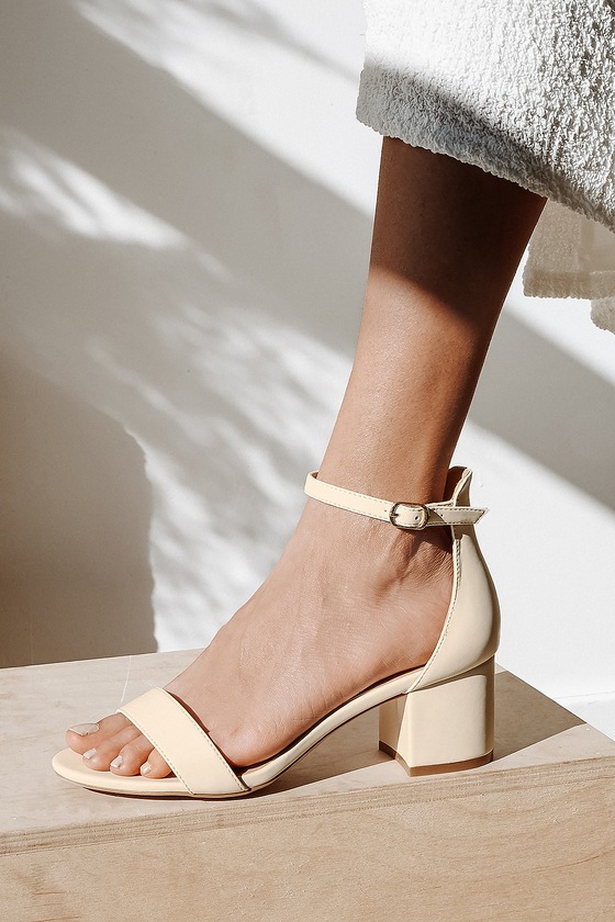 Harper Off White Ankle Strap Heels 5