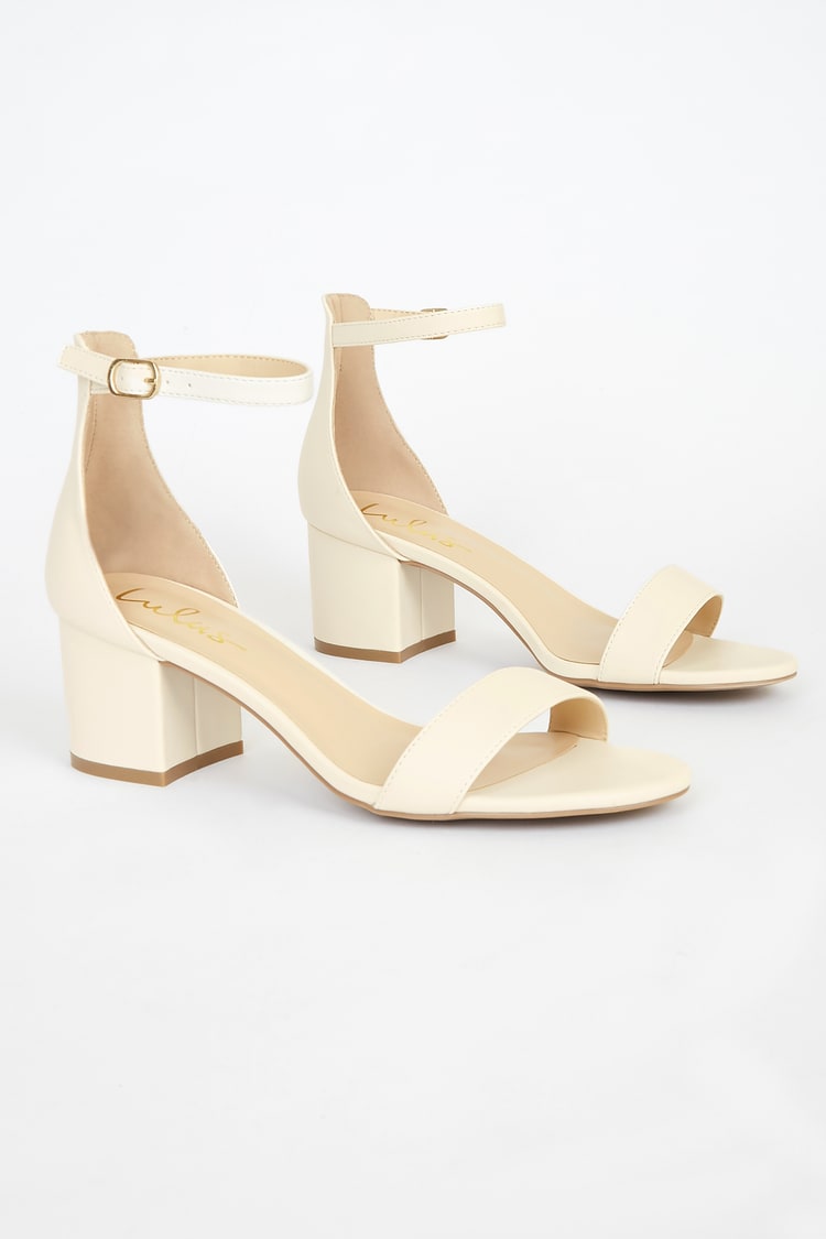 Harper Off White Ankle Strap Heels