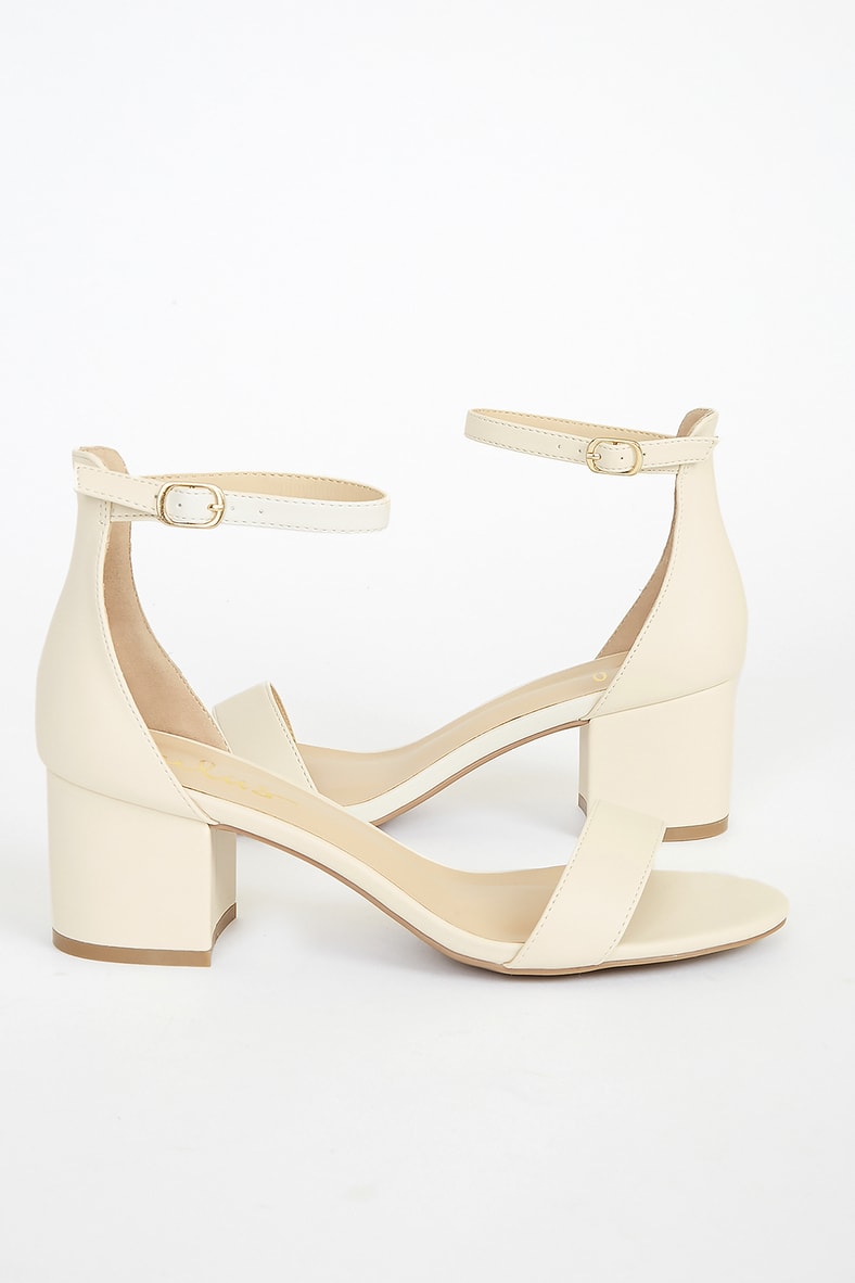Harper Off White Ankle Strap Heels