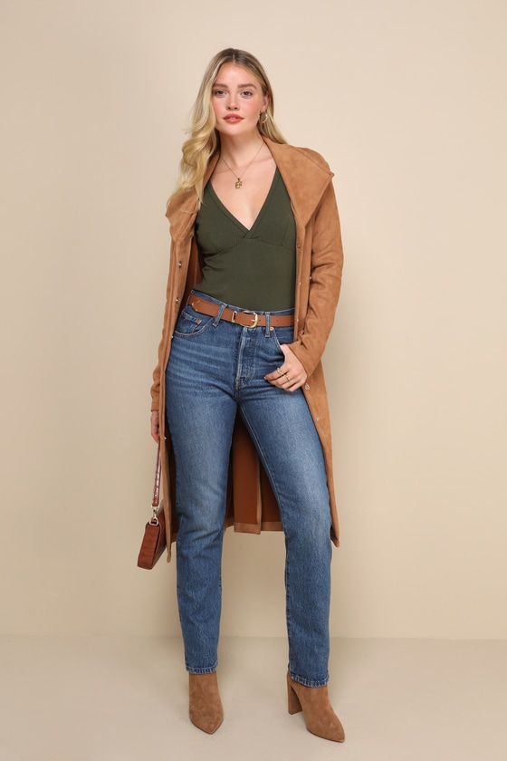 Always Aesthetic Olive Green Ribbed Long Sleeve Bodysuit 3
