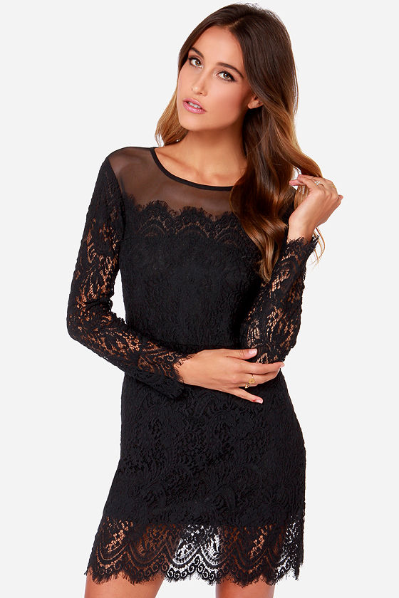 LBD - Lace Dress - Black Dress - Long Sleeve Dress - $88.00 - Lulus