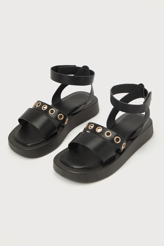Maille Black Black Flatform Sandals 1